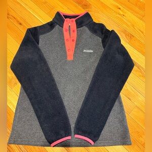 Columbia Women's Black and Pink 1/4 zip fleece pullover